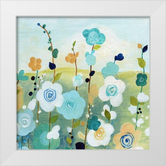 Tava Studios 12x12 White Modern Wood Framed Museum Art Print Titled - Matisse Flower Field II