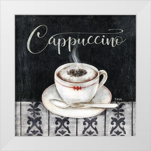 Tava Studios 12x12 White Modern Wood Framed Museum Art Print Titled - Specialty Cappuccino