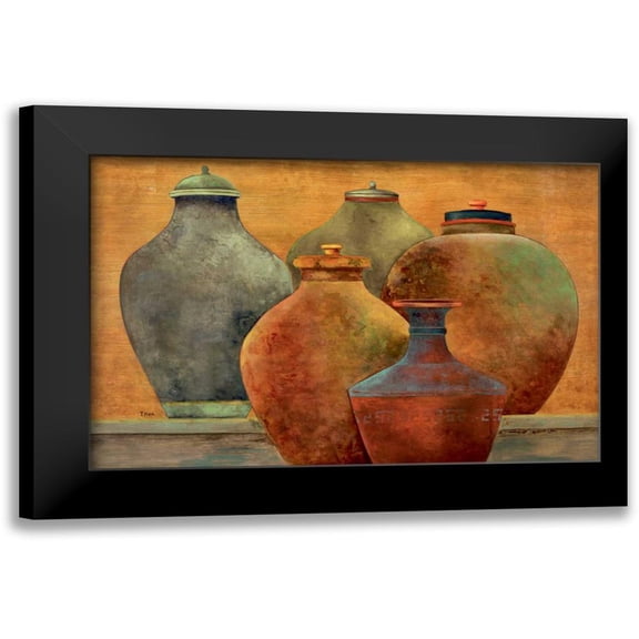 Tava Studios 14x11 Black Modern Framed Museum Art Print Titled - Portofino Veranda
