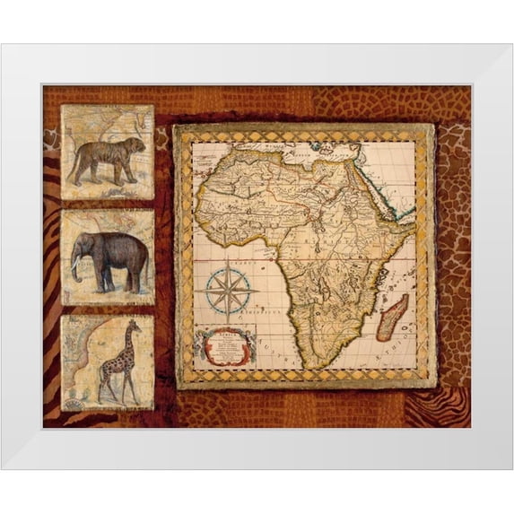 Tava Studios 14x12 White Modern Wood Framed Museum Art Print Titled - Journey to Africa I