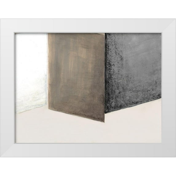 Tava Studios 14x12 White Modern Wood Framed Museum Art Print Titled - Shape Shift I