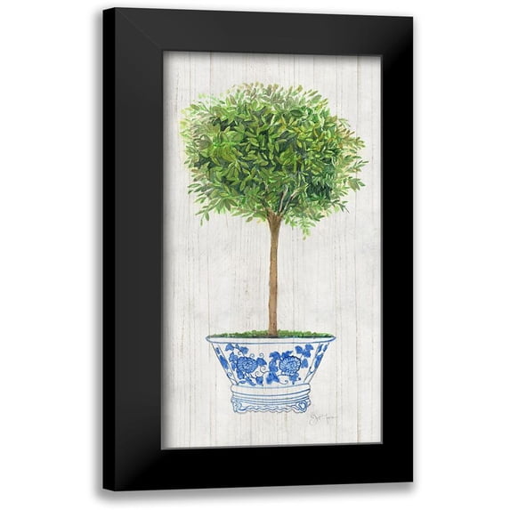 Tava Studios 14x24 Black Modern Framed Museum Art Print Titled - Thyme Topiary