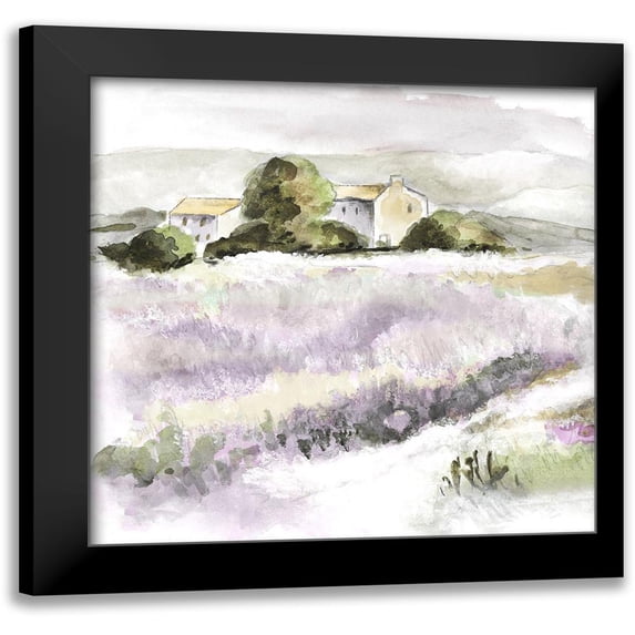 Tava Studios 15x15 Black Modern Framed Museum Art Print Titled - Elegant Lavender II