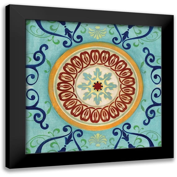 Tava Studios 15x15 Black Modern Framed Museum Art Print Titled - Jeweled Mosaic