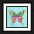 thumbnail image 1 of Tava Studios 15x15 Black Ornate Wood Framed with Double Matting Museum Art Print Titled - Butterfly on Blue, 1 of 4