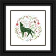 thumbnail image 1 of Tava Studios 15x15 Black Ornate Wood Framed with Double Matting Museum Art Print Titled - Christmas Folk Wolf, 1 of 4