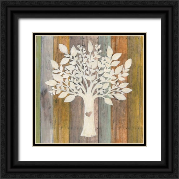 Tava Studios 15x15 Black Ornate Wood Framed with Double Matting Museum Art Print Titled - Family Tree