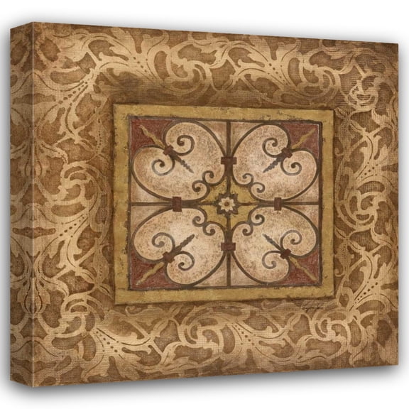 Tava Studios 15x15 Gallery Wrapped Canvas Wall Art Titled - Scroll Medallion II