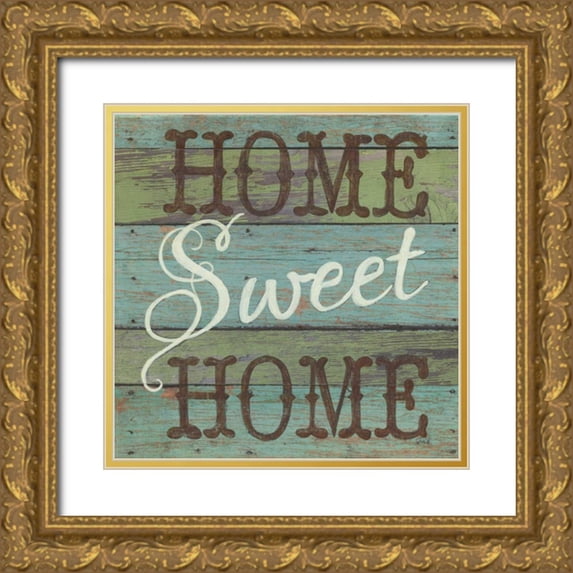 Tava Studios 15x15 Gold Ornate Wood Framed with Double Matting Museum Art Print Titled - Home Sweet Home