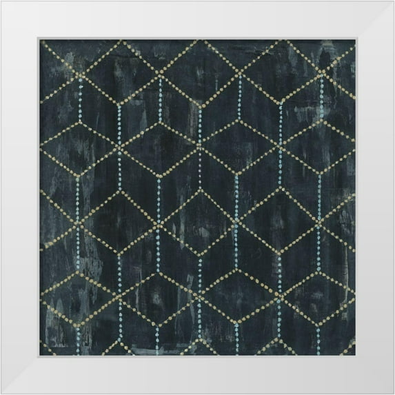 Tava Studios 15x15 White Modern Wood Framed Museum Art Print Titled - Geometric V