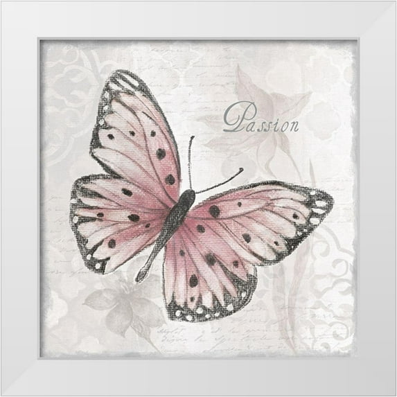 Tava Studios 15x15 White Modern Wood Framed Museum Art Print Titled - Passion Butterfly