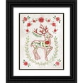 thumbnail image 1 of Tava Studios 15x18 Black Ornate Wood Framed with Double Matting Museum Art Print Titled - Christmas Folk Reindeer, 1 of 4