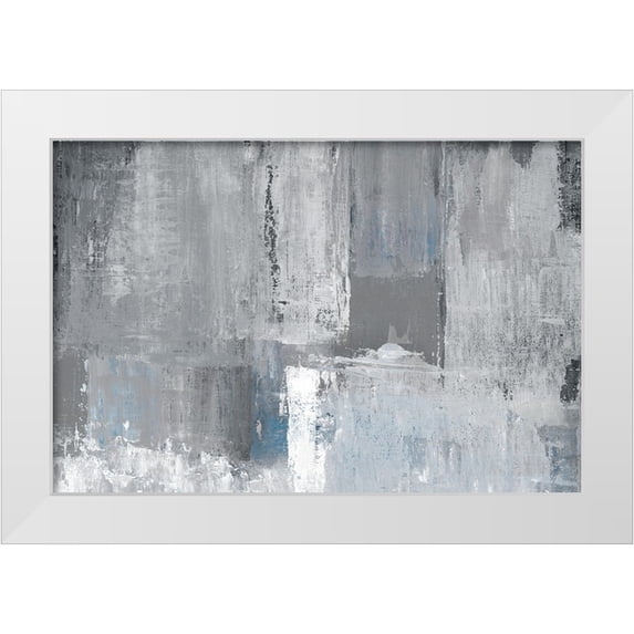 Tava Studios 18x13 White Modern Wood Framed Museum Art Print Titled - Tranquil Blues