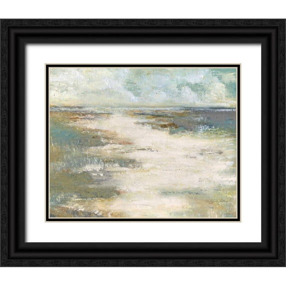 Tava Studios 18x15 Black Ornate Wood Framed with Double Matting Museum Art Print Titled - Misty Coast