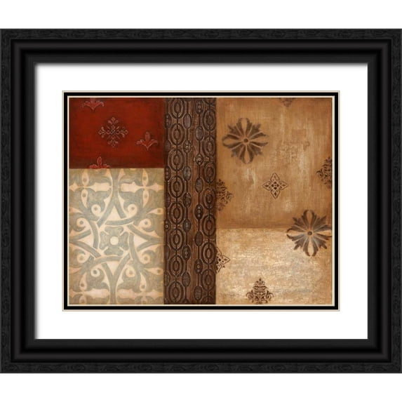 Tava Studios 18x15 Black Ornate Wood Framed with Double Matting Museum Art Print Titled - Twilight Abstract I