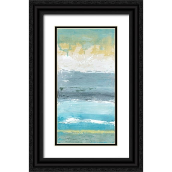 Tava Studios 18x32 Black Ornate Wood Framed with Double Matting Museum Art Print Titled - Beach Walk I