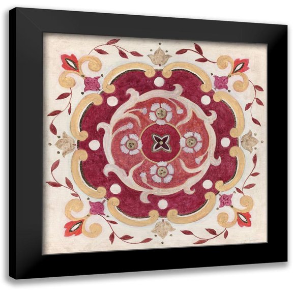 Tava Studios 20x20 Black Modern Framed Museum Art Print Titled - Bohemian Ruby