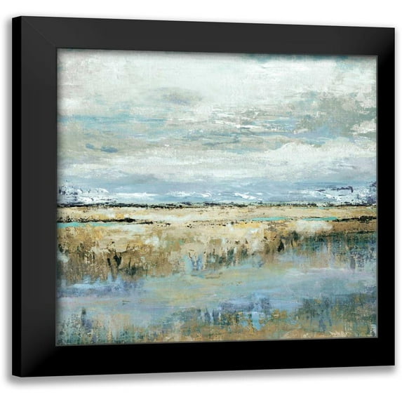 Tava Studios 20x20 Black Modern Framed Museum Art Print Titled - Coastal Marsh