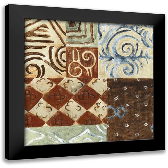Tava Studios 20x20 Black Modern Framed Museum Art Print Titled - Patterns of Africa II