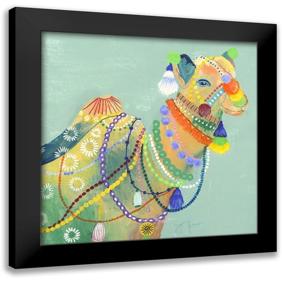 Tava Studios 20x20 Black Modern Framed Museum Art Print Titled - Pushkar Fair I