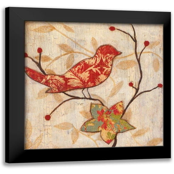 Tava Studios 20x20 Black Modern Framed Museum Art Print Titled - Song Bird I Revisited