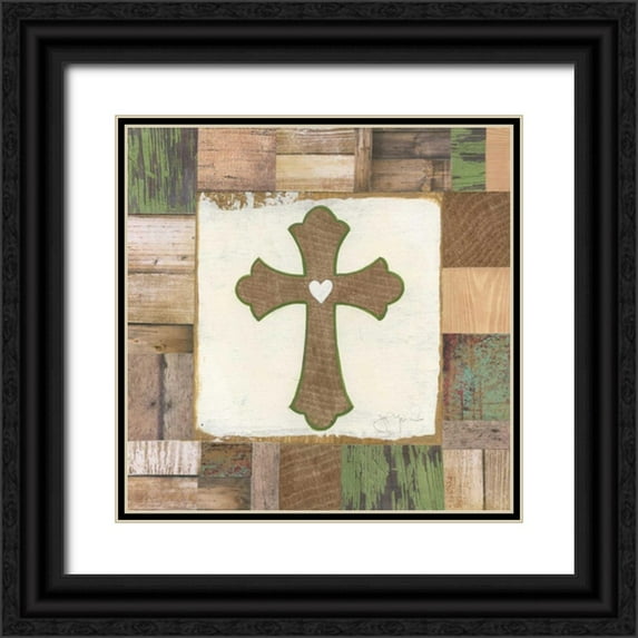 Tava Studios 20x20 Black Ornate Wood Framed with Double Matting Museum Art Print Titled - The Cross