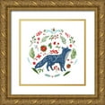 thumbnail image 1 of Tava Studios 20x20 Gold Ornate Wood Framed with Double Matting Museum Art Print Titled - Christmas Folk Fox, 1 of 4