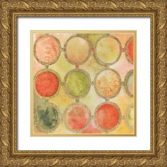Tava Studios 20x20 Gold Ornate Wood Framed with Double Matting Museum Art Print Titled - Circle Mosaic