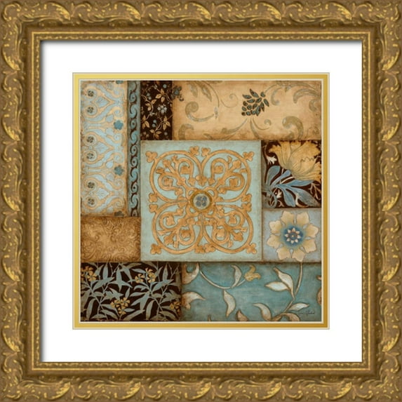 Tava Studios 20x20 Gold Ornate Wood Framed with Double Matting Museum Art Print Titled - Moroccan Detail I