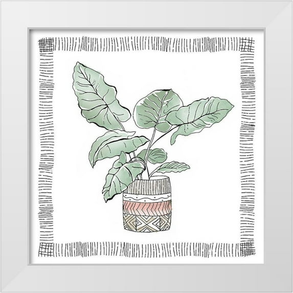Tava Studios 20x20 White Modern Wood Framed Museum Art Print Titled - Elephant Ear