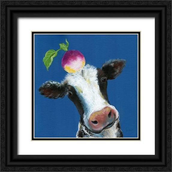 Tava Studios 26x26 Black Ornate Wood Framed with Double Matting Museum Art Print Titled - Playful Nature I