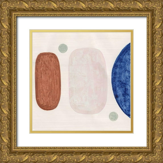 Tava Studios 26x26 Gold Ornate Wood Framed with Double Matting Museum Art Print Titled - Earthly Orbs II