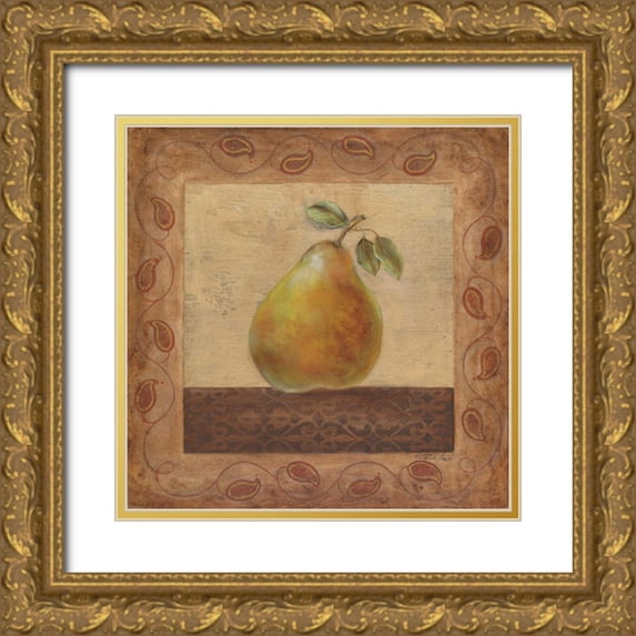 Tava Studios 26x26 Gold Ornate Wood Framed with Double Matting Museum Art Print Titled - Elegant Edibles I