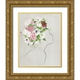 thumbnail image 1 of Tava Studios 26x32 Gold Ornate Wood Framed with Double Matting Museum Art Print Titled - Floral Portrait I, 1 of 4