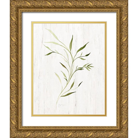 Tava Studios 26x32 Gold Ornate Wood Framed with Double Matting Museum Art Print Titled - Windblown Leaves II