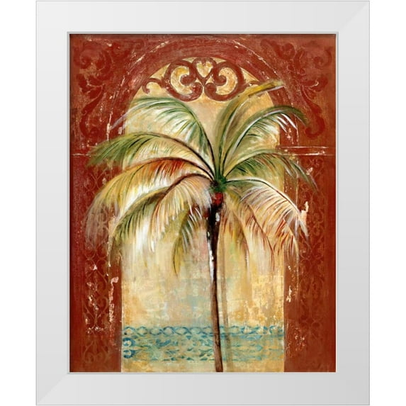 Tava Studios 26x32 White Modern Wood Framed Museum Art Print Titled - Palmizio I