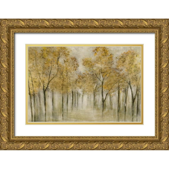 Tava Studios 32x23 Gold Ornate Wood Framed with Double Matting Museum Art Print Titled - Golden Spring