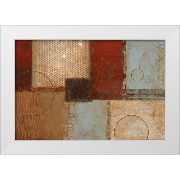 Tava Studios 32x23 White Modern Wood Framed Museum Art Print Titled - Seasons Go Round I