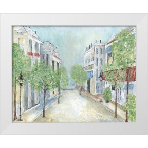 Tava Studios 32x26 White Modern Wood Framed Museum Art Print Titled - Springtime Stroll