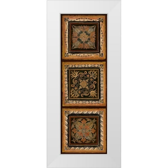 Tava Studios 7x14 White Modern Wood Framed Museum Art Print Titled - Folk Art Panel II