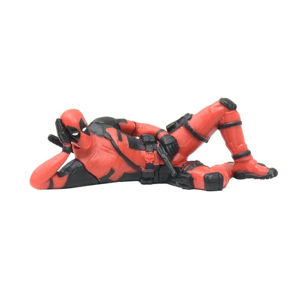 Tavanan Car Ornaments Deadpool Recumbent Personality Car Decorations Action Figures Sitting Models Anime Mini Dolls Car Ornaments Car Accessories