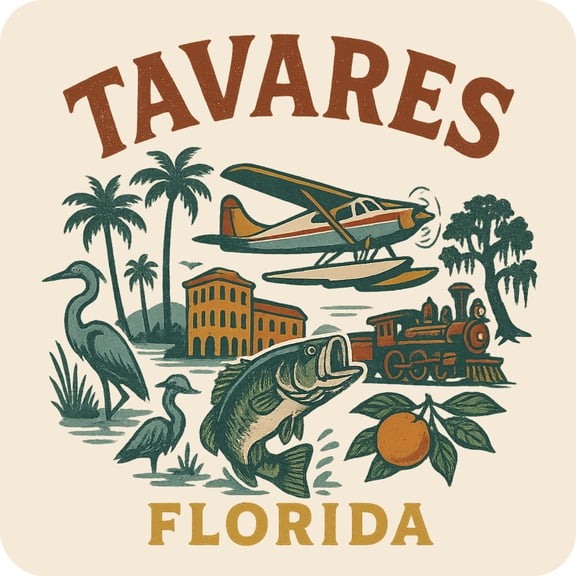 Tavares Florida Keepsakes Souvenir Vinyl Sticker – Destination Travel Keepsake Collectible (3-Inches Wide)