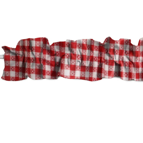 Tavern Checkered Print Cotton Curtain Sleeve Topper Window Treatment
