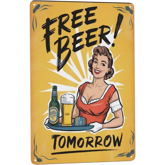 Tavern Humor Tin Sign 8X12IN Rustic Metal Wall Art for Pub Basement, Garage Bar & Man Cave Prank Gift