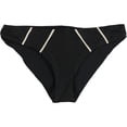 thumbnail image 1 of Tavik Womens Alea Glossy Pique Bikini Swim Bottom, Black, X-Small, 1 of 1