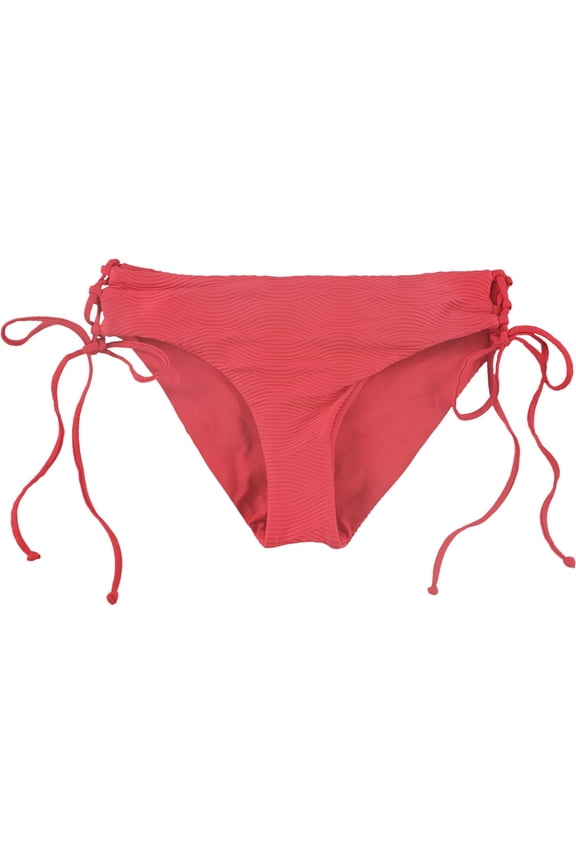 Womens Bebe Textured Bikini Swim Bottom, Orange, Small