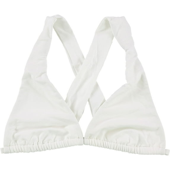 Tavik Womens Dyland Cross Back Halter Swim Top, White, Large