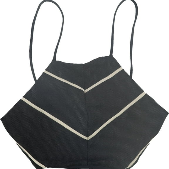 Tavik Womens Easton Glossy Pique Halter Swim Top, Black, X-Small