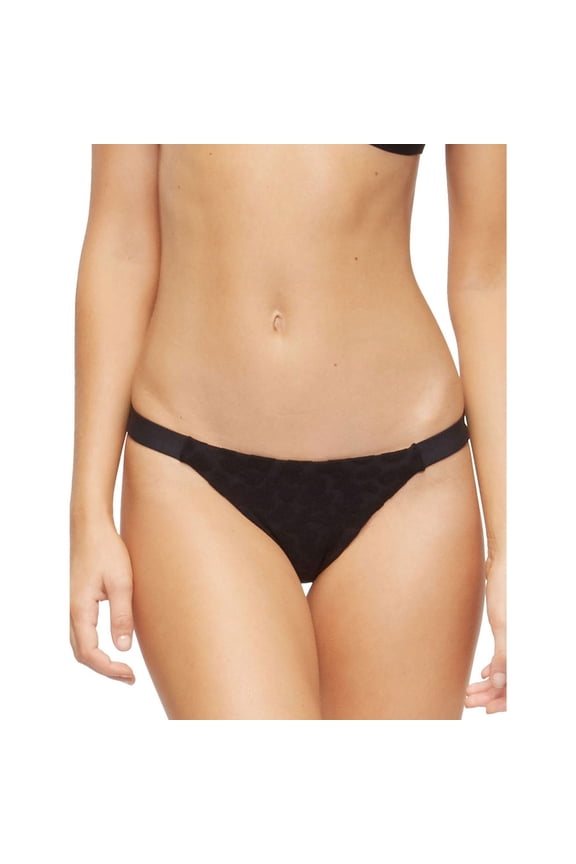 Womens Heather Bikini Swim Bottom, Black, Large