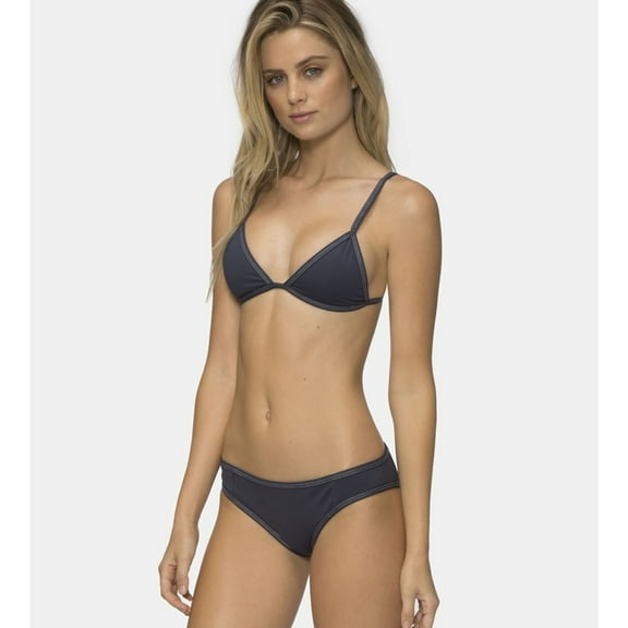 Tavik Womens Jayden Contrast Stitch Bikini Swim Bottom, Blue, Small